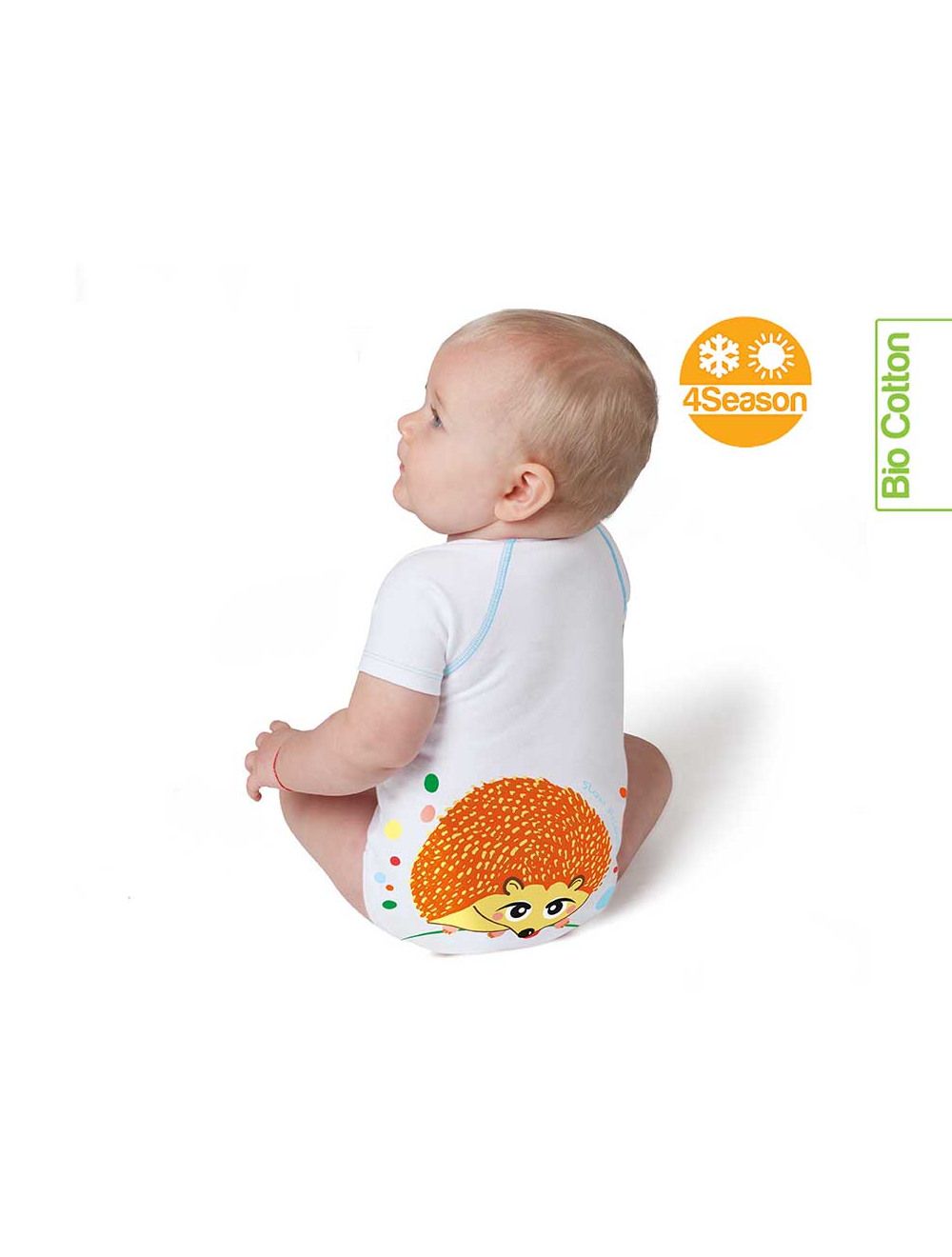 BODY JBIMBI TAGLIA UNICA 0-36 MESI PER NEONATO BAMBINO IN BIOCOTONE SLOW  FRIENDS COLLECTION RICCIO